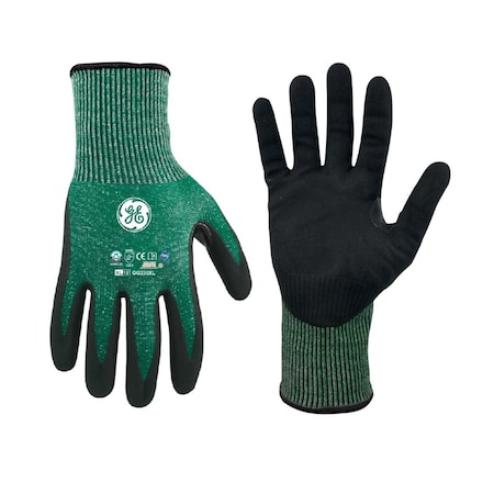Ge Coated Gloves, Nitrile, Blue, XL 1 PR GG230XLC
